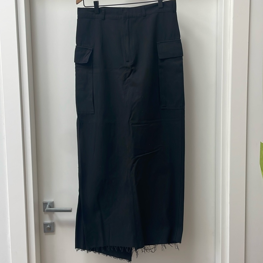 Long Black cargo Skirt